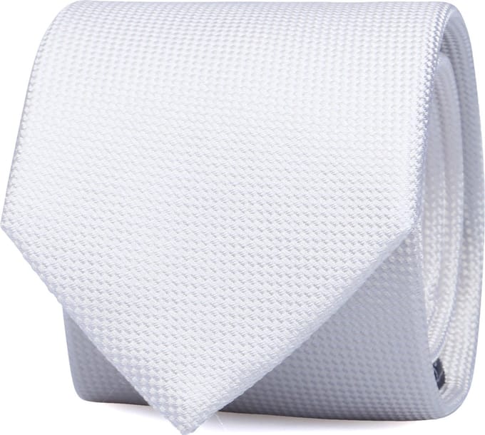 Suitable zijden stropdas Wit - Effen - Heren das - Breedte: 7 cm -