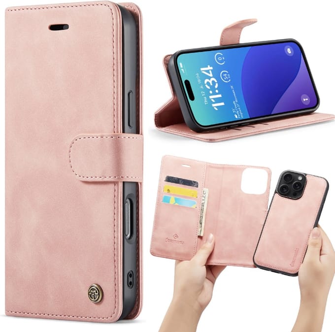 Casemania – iPhone 16 Plus – 2 in 1 – Bookcase - Roze