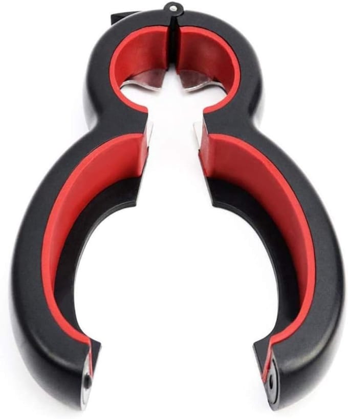 6 in 1 blikopener RVS multifunctionele opener bierflesopener keukengadgets (zwart + rood)