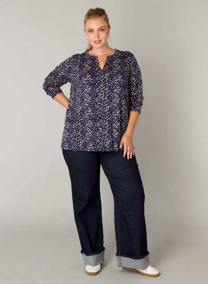 YEST CURVE Valery Essential Tops - Dark Navy/Multi Colo - maat 0(46)