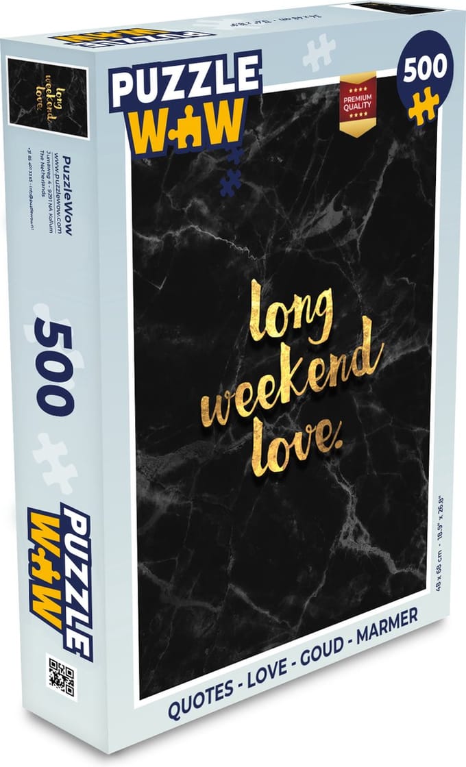 Puzzel Quotes - Love - Goud - Marmer print - Legpuzzel - Puzzel 500 stukjes