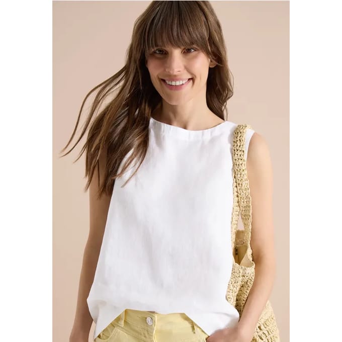 Linnen blouse met knoopdetails