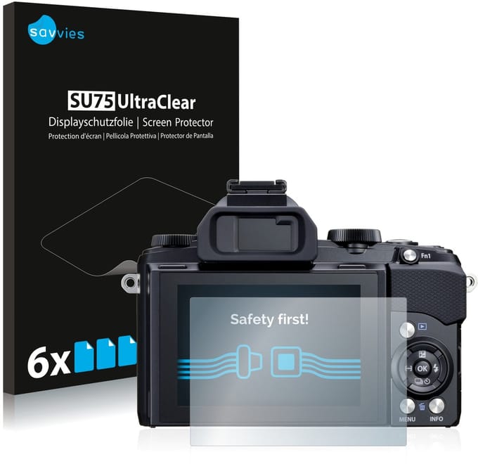 Savvies - Screenprotector voor Olympus Stylus 1 - Folie Beschermfolie transparant 6 Stuks