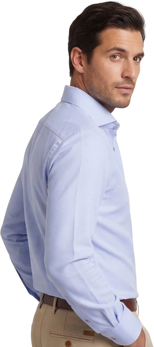 John Miller overhemd tailored fit blauw lange mouw