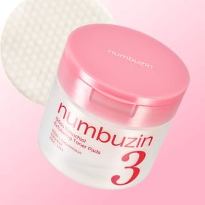 Numbuzin No.5 Patchs Filmées au Glutathion C 70 Patchs (180ml) No.3 Bifida Bakuchiol Exfoliating Toner Pads pink
