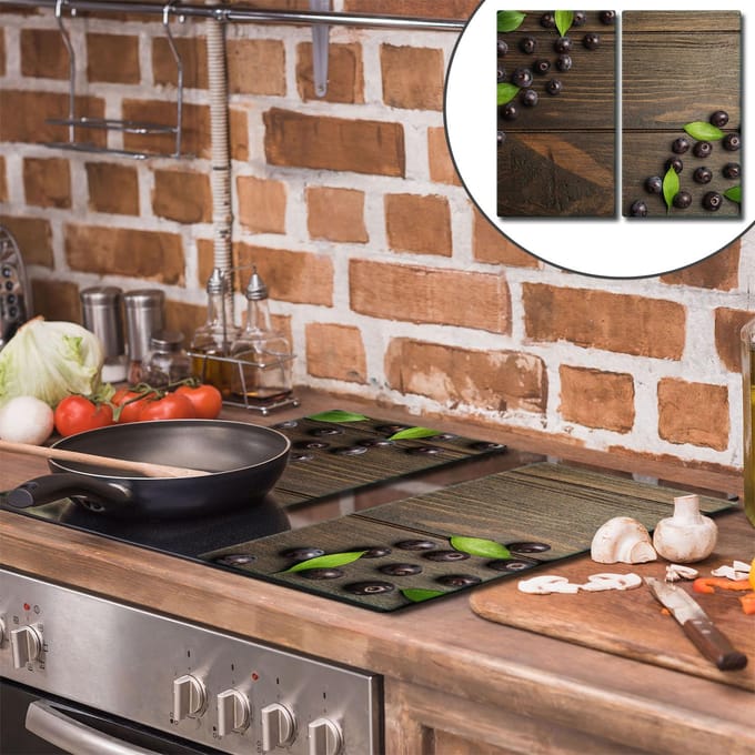 TMK ArtDeko - Snijplank van Glas - 2x30x52cm - Hittebestendig - Antislip