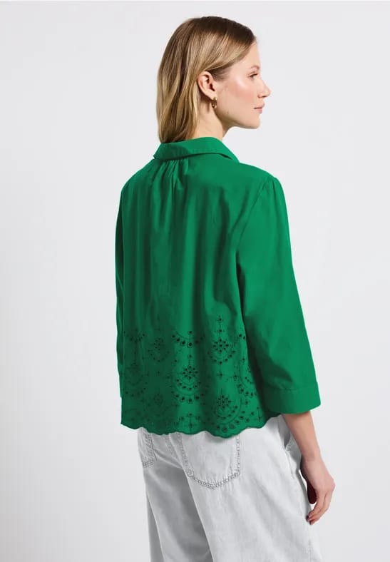 Overhemd blouse met borduursel