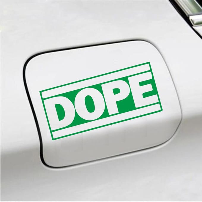 Bumpersticker - Dope - 7,4 X 14,8 - Groen