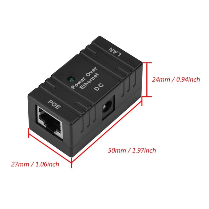 2 STUKS RJ45 POE Voedingsmodule POE Injector Ethernet Adapter voor Netwerk IP Camera Zwart