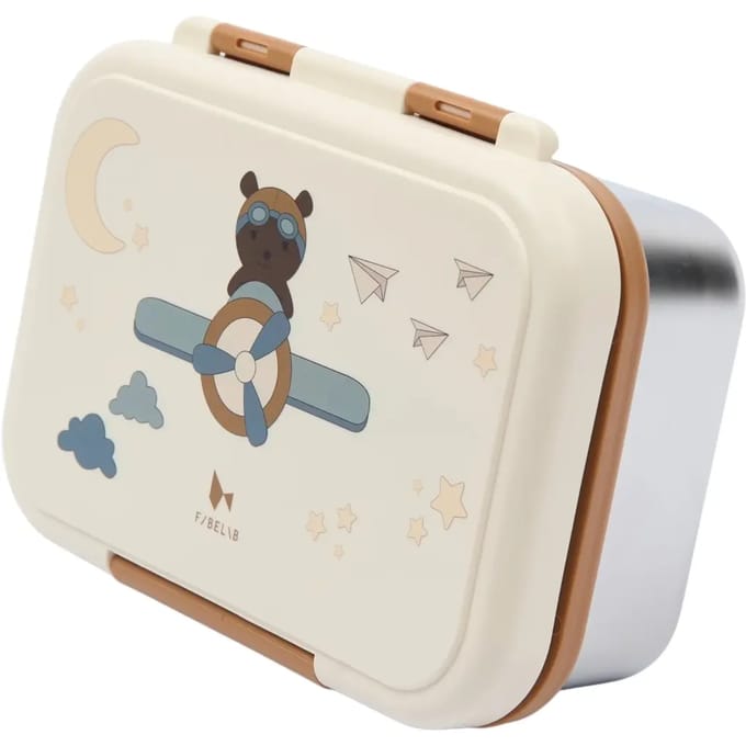 Broodtrommel voor kinderen Fabelab Bear Air Plane