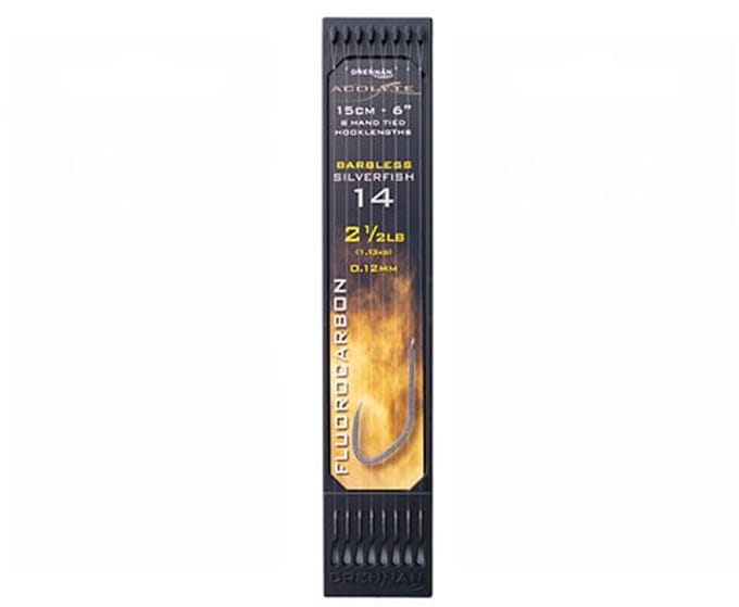 Drennan Onderlijnen Acolyte Silverfish Barbless (15cm) - Maat : Haak 18 - 0.10mm