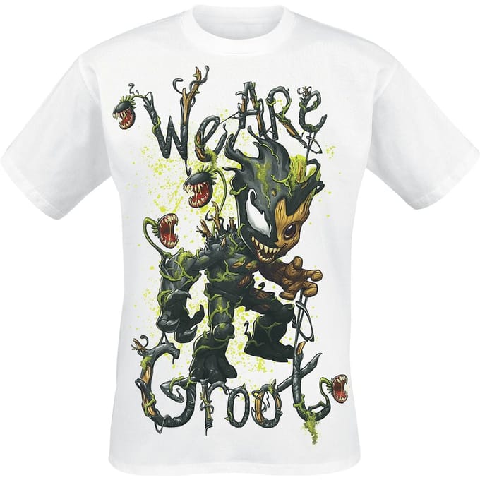 Marvel - Disney T-shirt - Venomized Groot - We Are Groot - S tot XXL - voor Mannen - wit