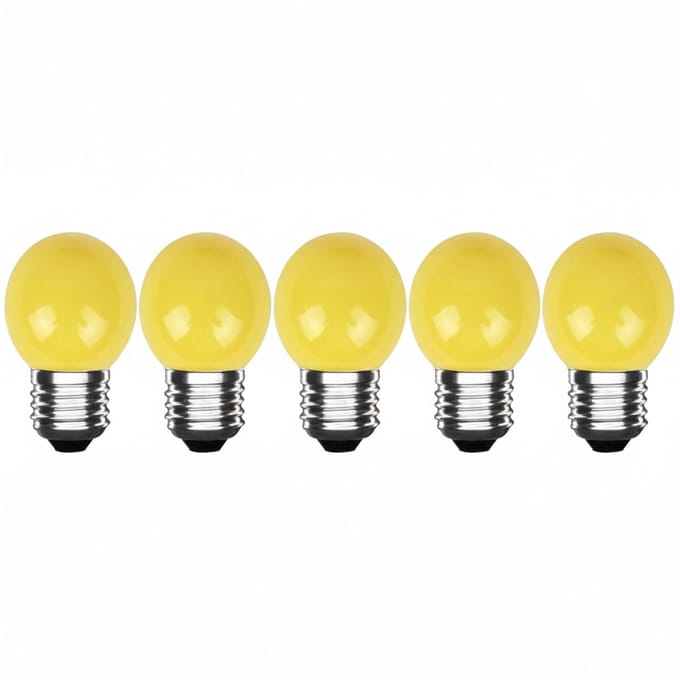 LED Kogellamp E27 Geel - 300 lumen - 3W - IP20 - G45 - 230V - 5 stuks