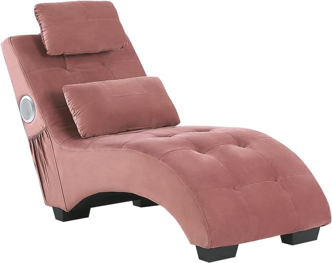 BELIANI SIMORRE - Chaise longue - Pastelroze - Universeel - Fluweel