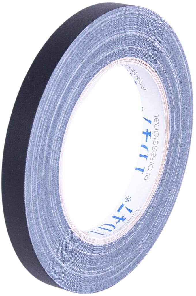 TD47 Professional Gaffa Tape 12mm x 25m Mat Zwart
