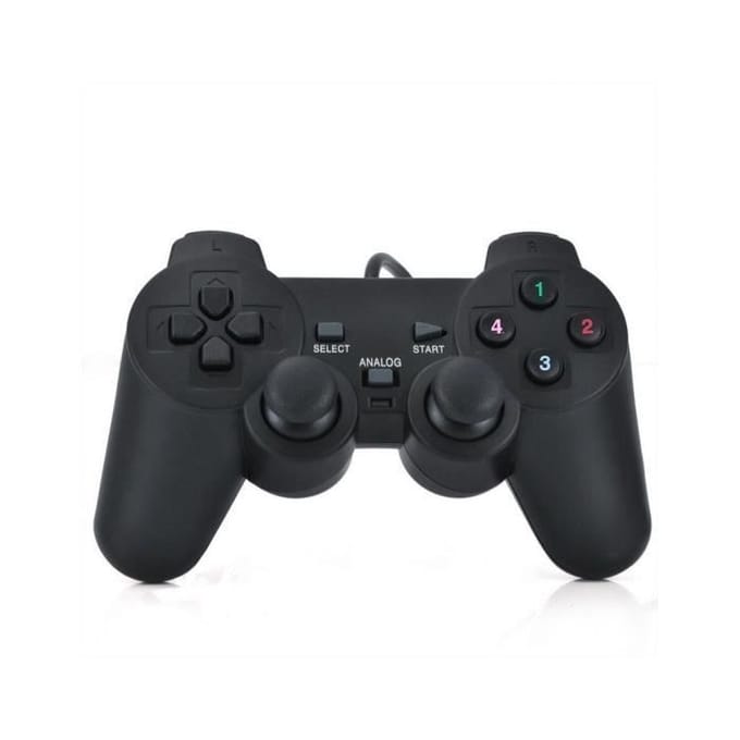 Manette - Doubleshock 2 - PS2 - Noir - Compatible - Vibrante zwart