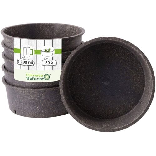 GGM Gastro (60 stuks) kom - Bio-Compound - 1l - rond - Ø 185mm - Diepte: 68mm - Grijs grijs