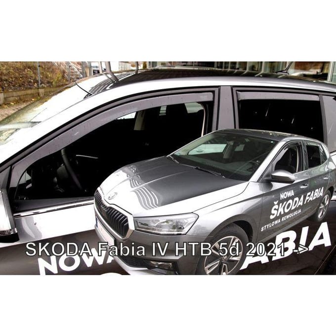 Wind deflectors - HEKO - Skoda Fabia (sinds 2021) - 4 stuks - Gerookt getint - Krasbestendig acryl