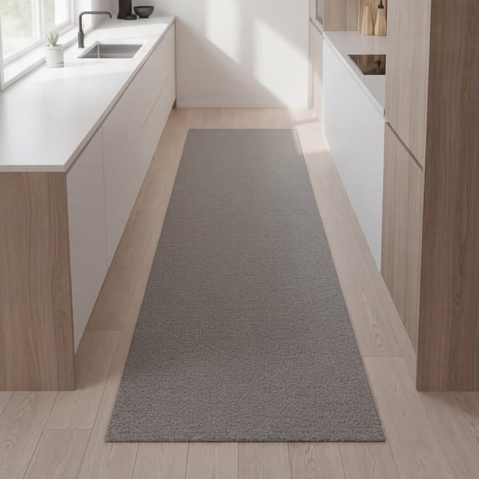 Keukenloper uni grijs 10x550 cm - Antislip - JYG Star