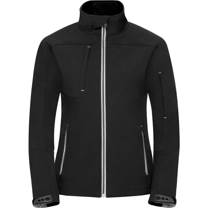 Russell Dames/Dames Bionic Zachte Shell Jas (Zwart)