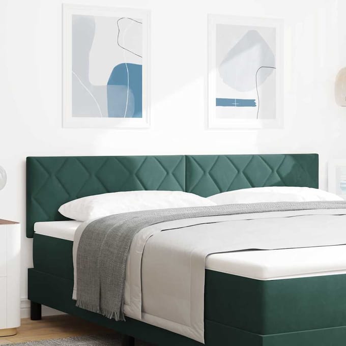 vidaXL - Hoofdbord - Donkergroen - 180 - cm - Fluweel