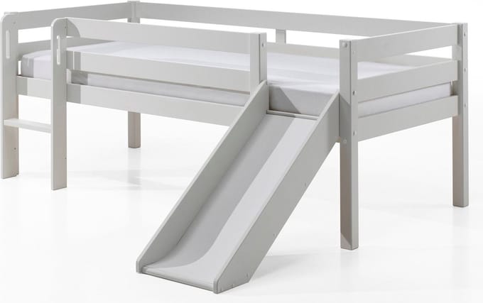 Vipack Halfhoogslaper Pino met glijbaan - 90 x 200 cm - wit