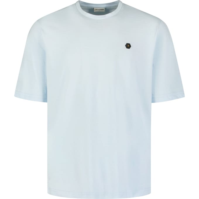 No Excess T-shirt Crewneck Pin Stripe Garment Dyed Sky Größe: XL | Basic T-Shirts Outlet | Herren