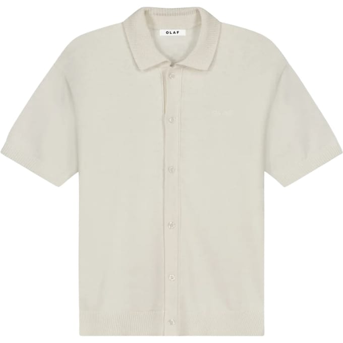 Olaf Linen Knitted Ss Polo Polos Off White M250702