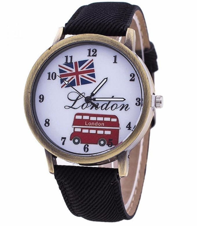 Hidzo Horloge London Ø 40 - Zwart