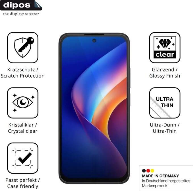 dipos – 4x Beschermfolie geschikt voor TCL K70 5G | Krasbestendige & heldere Screenprotector Ultra-Thin