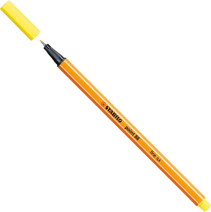 STABILO point 88 - Fineliner 0,4 mm Citroen Geel - per stuk