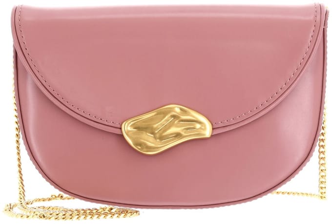 Ted Baker Leren schoudertas clutch Ddalie Leather Statement Hardware Clutch Dusky - Pink oud roze