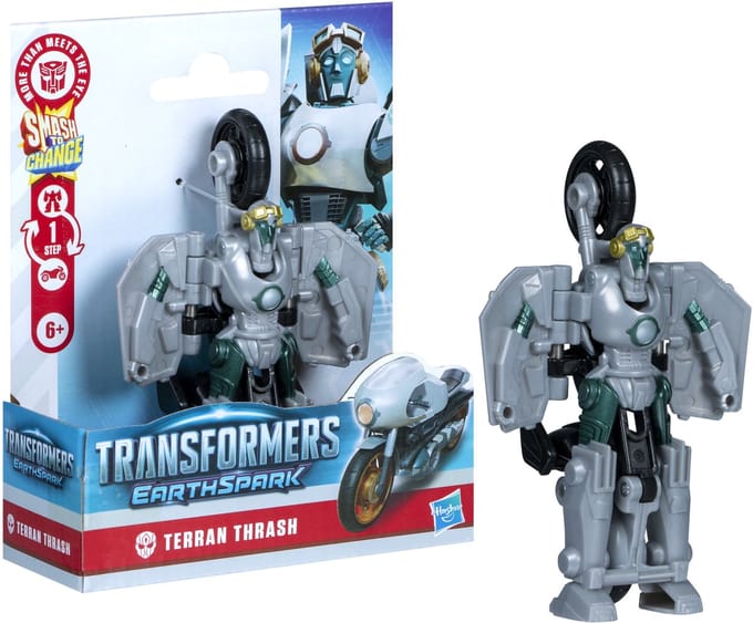 Transformers EarthSpark 1-Step Smash Changers Terran Thrash - Actiefiguur