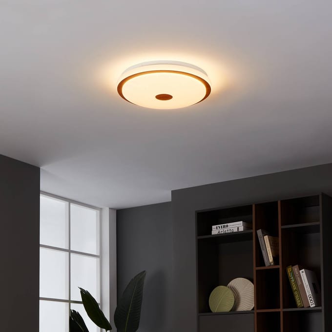 EGLO LED plafondlamp Lanciano 1 met afstandsbediening Ø38cm