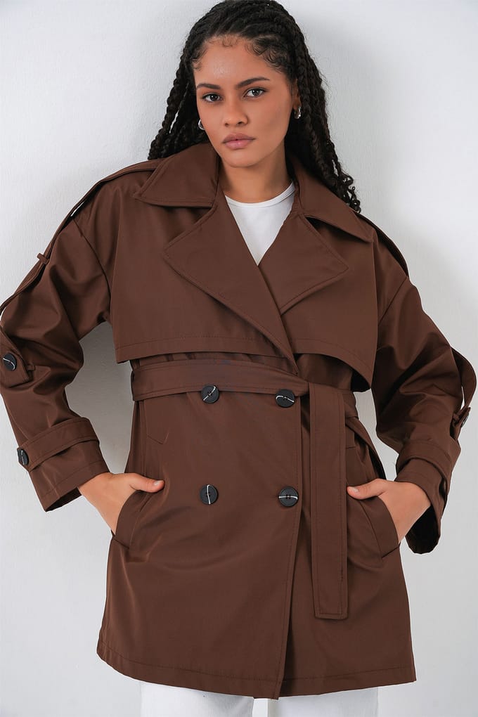Dubbelzijdige Gevoerde Trenchcoat
