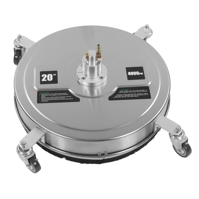 20in Hogedrukreiniger 4000psi RVS Oppervlaktereiniger met 4 Wielen Verlengstuk Kracht gray