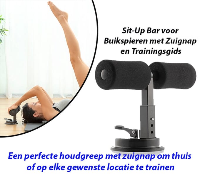 Sit-Up Bar voor Buikspieren met Zuignap en Trainingsgids