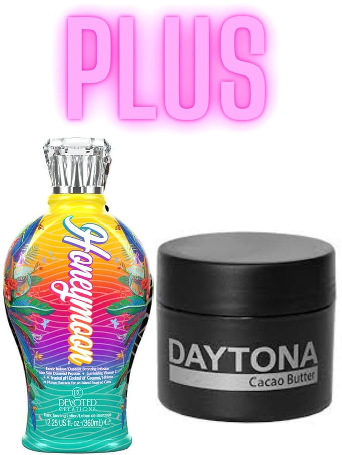 Devoted Creations Honeymoon 360 ml PLUS Daytona Cacao Butter 100 ml met anti aging effect