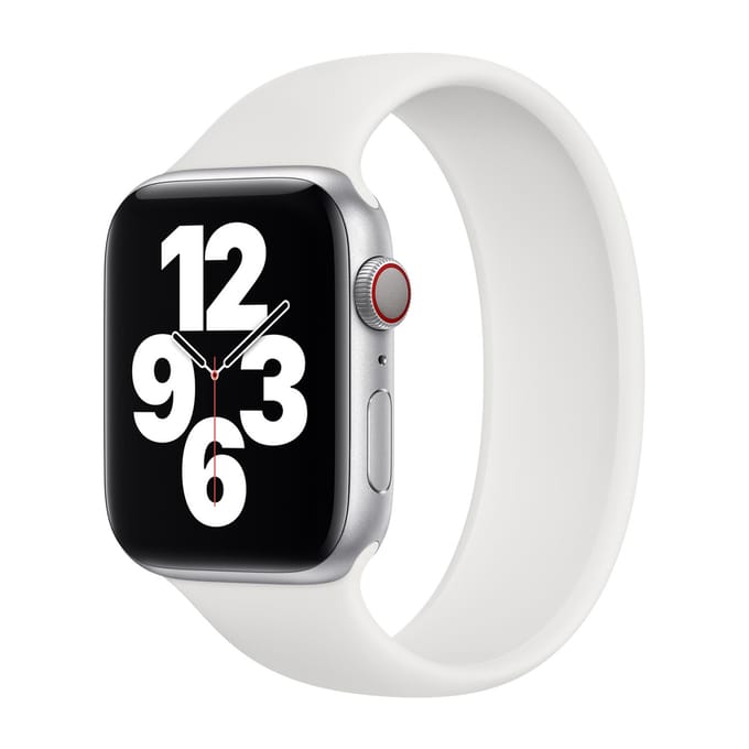 Apple Siliconen solobandje voor de Apple Watch | 38/40/41/42 mm - Maat 4 - White
