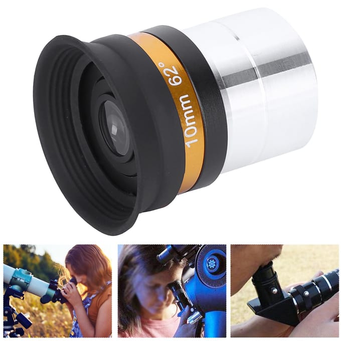 Asferisch Oppervlak Oculair Hoge Definitie Groothoek 62 Graden Lens 10mm Volledige Coating voor 1.25in black