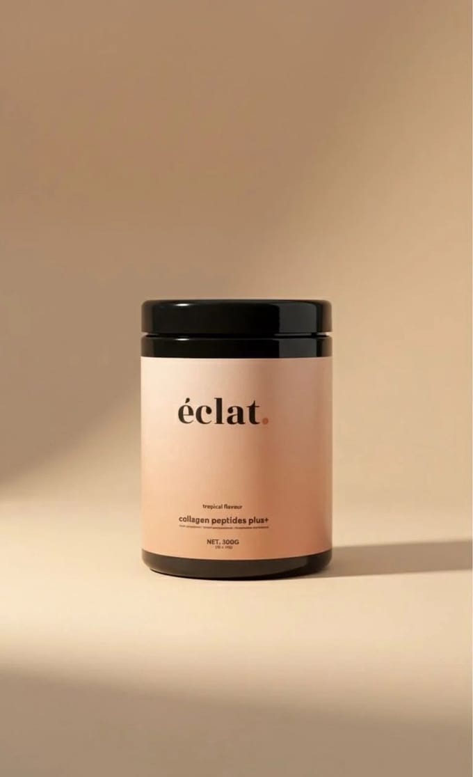 éclat - Collagen Peptides Plus+ (pot - 300 gram - 30 doseringen - rund - tropical)