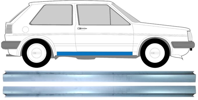 Reparatie dorpel voor Volkswagen Golf 2 1982-1992 / Links = Rechts / Set