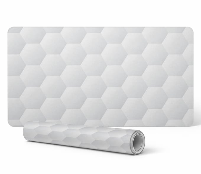 Beschermende mat voor bureau/tafelblad met geometrisch 3D-patroon, 90x45 cm
