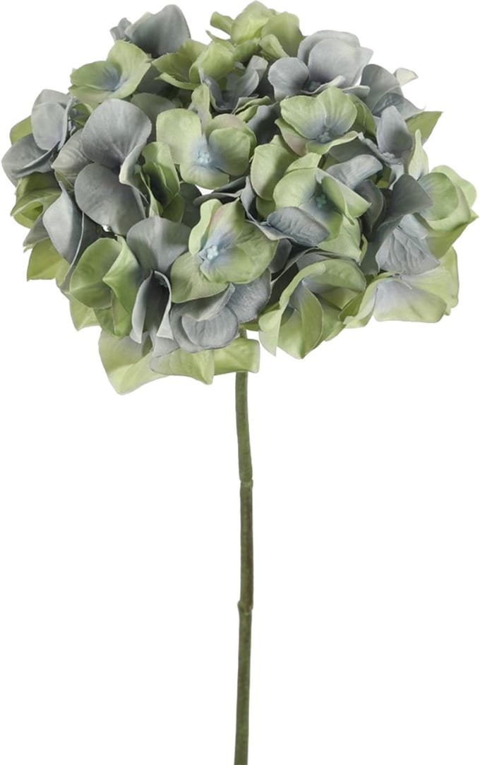 Viv! Home Luxuries Hortensia - zijden bloem - groen blauw - 48cm