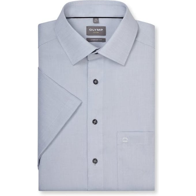 OLYMP Luxor Overhemd, Comfort Fit, New Kent, Zilvergrijs