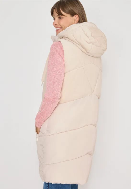 Corduroy mix puffer vest