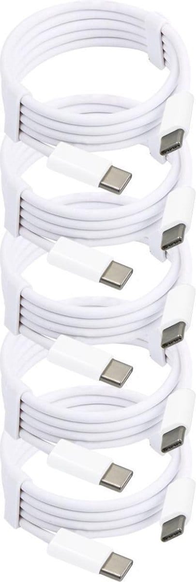 MMOBIEL 5x USB - C naar USB - C Oplaad Kabel 2 meter Wit - voor Telefoon / Tablet / Laptop