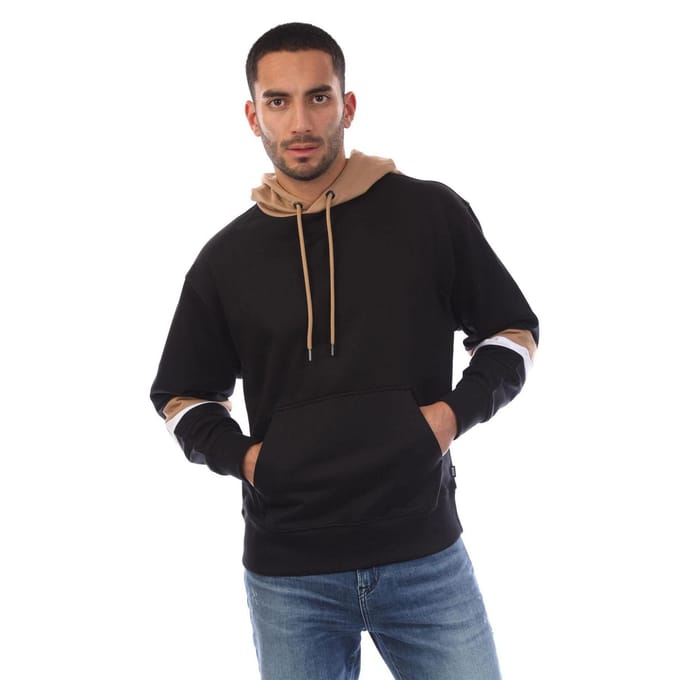 Boss Heren Sullivan 20 oversized hoodie met trekkoord (Zwart)