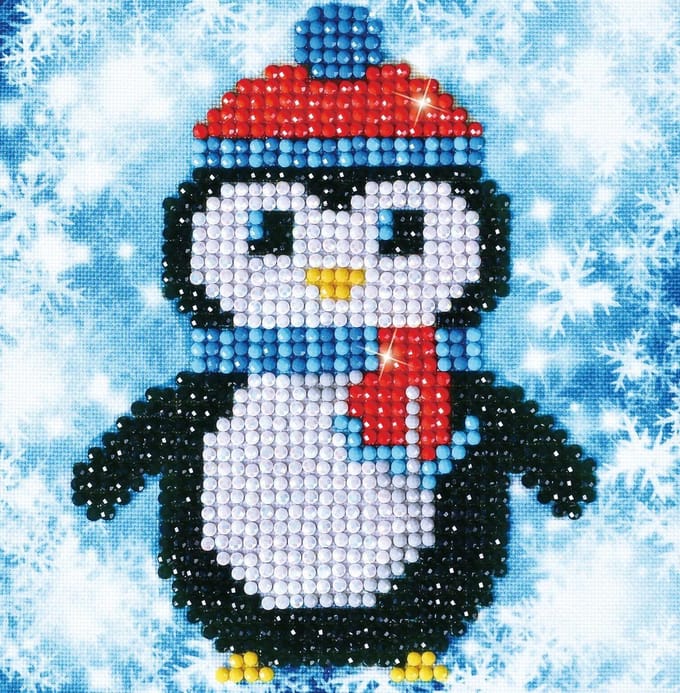 Christmas Penguin Picture Diamond Dotz 13x13 cm