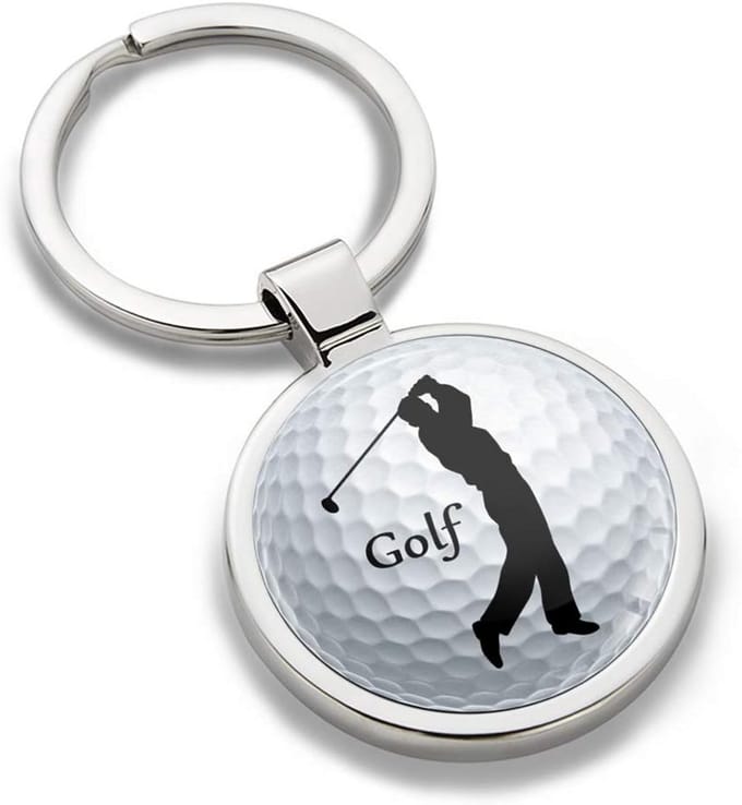 Sleutelhanger - Golfspeler Accessoire - Cadeau Geven - Metaal Ontwerp - 3.5 cm - Zilverkleurig